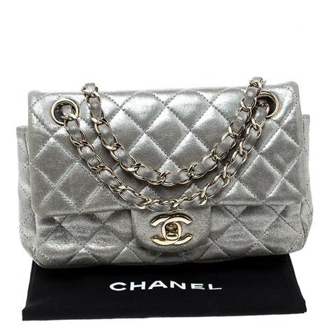 silver chanel classic flap|chanel classic flap small price.